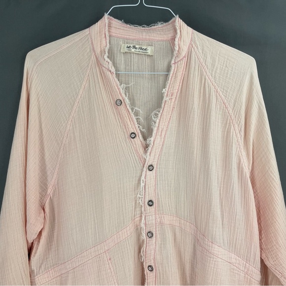 Free People We The Free Summer Daydream Buttondown Long Sleeve Oversized Tunic - Picture 9 of 13